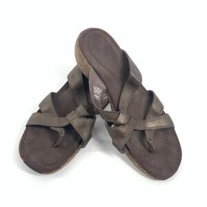 Merrell Pesaro Sundial Cross Strappy Leather Comfort Sandals 10 Brown Bronze